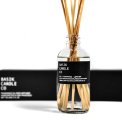 Basik-Candle- Teakwood + Leather Reed Diffuser
