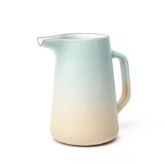 Heath Ceramics Large Pitcher in Aqua and Barley