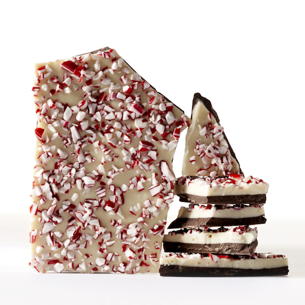 GG 2021 Wooden Table Peppermint Candy White Chocolate Bark